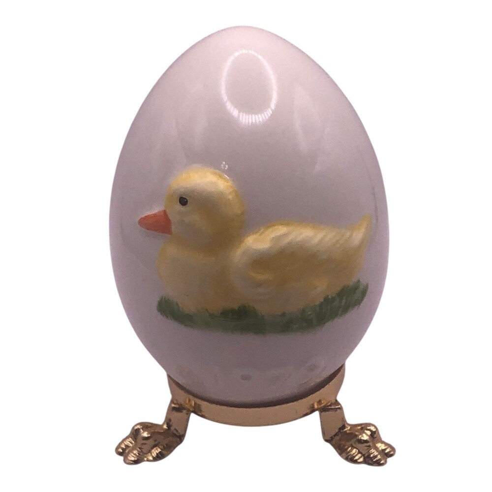 Goebel Vintage W Germany Yellow Duck Easter Egg Stand Duckling 1979